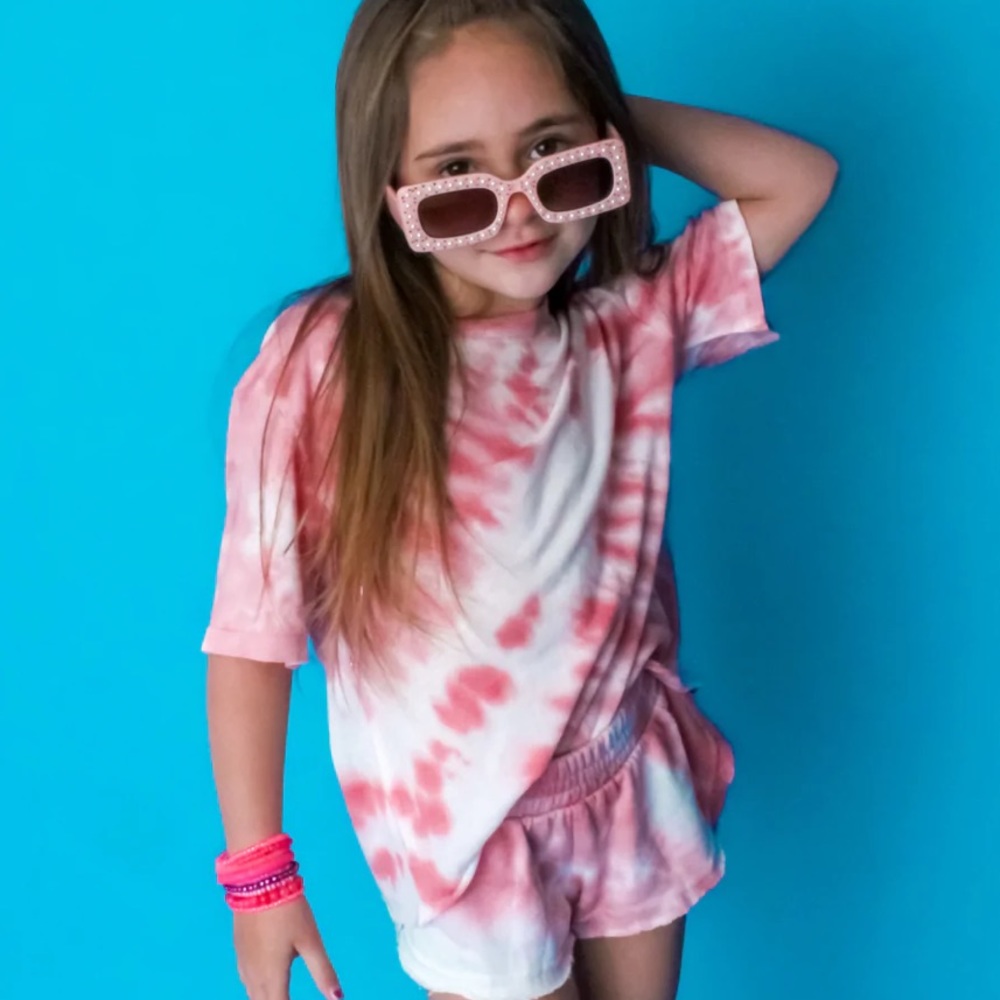 Rowdy Sprout Lux Slouch Tee Red Tie Dye